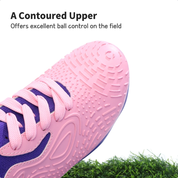 Kids Contoured Upper Soccer Shoes - PINK PURPLE - 3